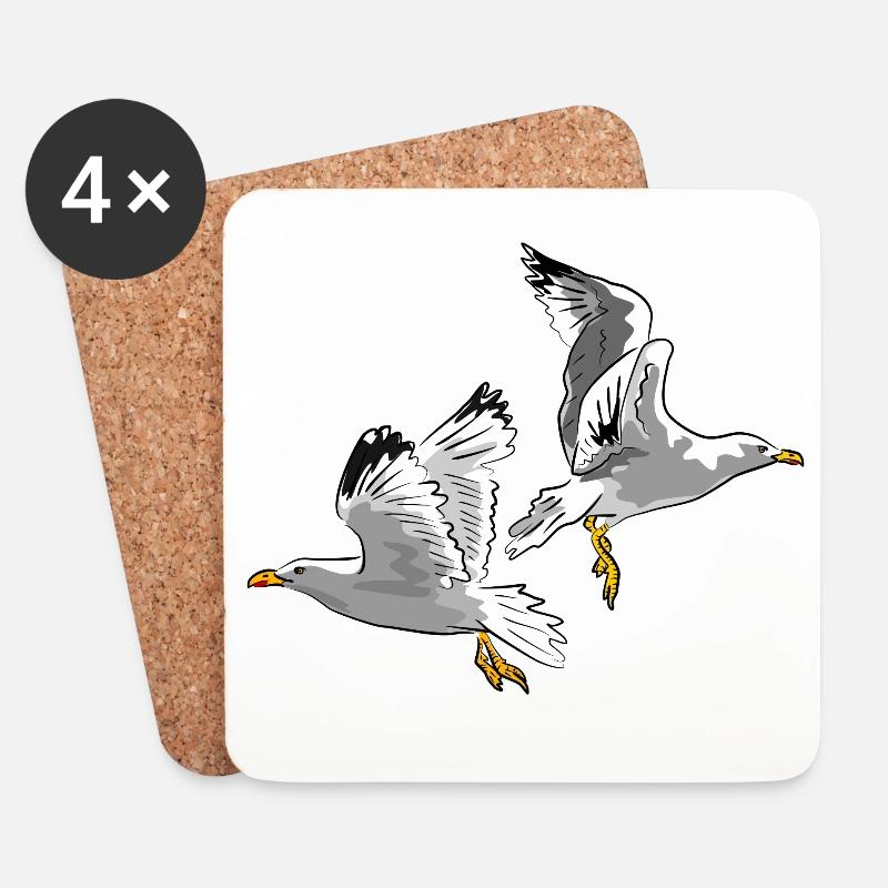 moewe vogel urlaub - Untersetzer (4er-Set) - Weiß