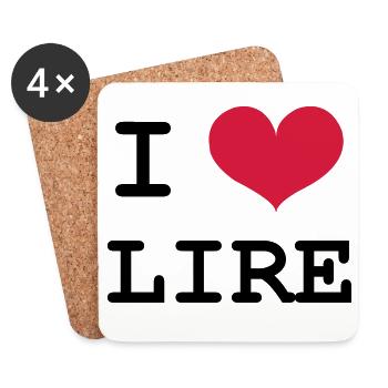 I Love Lire - Dessous de verre (lot de 4) - blanc - Devant