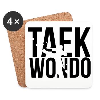 taekwondo - Dessous de verre (lot de 4) - blanc - Devant