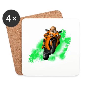 Motorrad - Untersetzer (4er-Set) - Weiß - Vorne