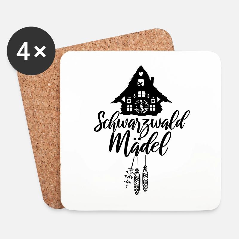 Schwarzwaldmädel - Untersetzer (4er-Set) - Weiß