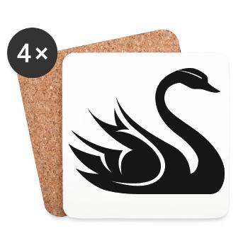 Schwan Symbol Illustration Wasser See Natur Tier - Untersetzer (4er-Set) - Weiß - Vorne