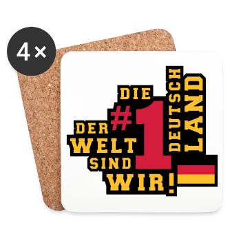 Deutschland (Nummer 1 der Welt) 01 - Untersetzer (4er-Set) - Weiß - Vorne