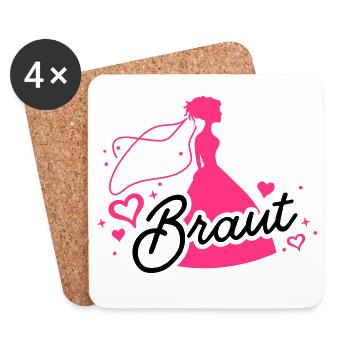 braut hochzeit - Untersetzer (4er-Set) - Weiß - Vorne
