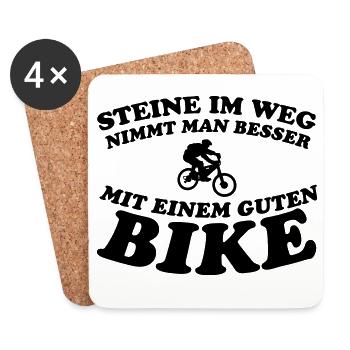 Steine Bike - Untersetzer (4er-Set) - Weiß - Vorne