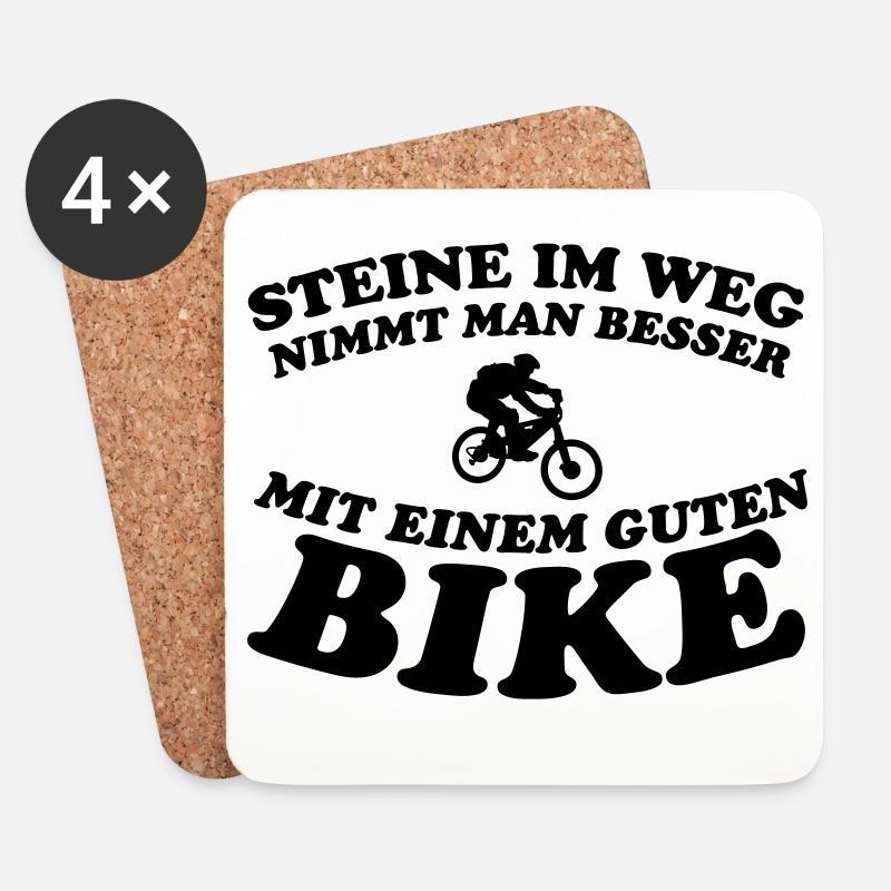 Steine Bike - Untersetzer (4er-Set) - Weiß