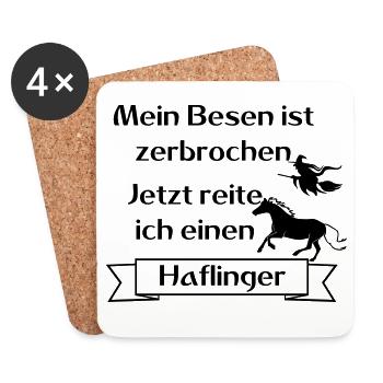 Mein Besen ist zerbrochen - Haflinger - Untersetzer (4er-Set) - Weiß - Vorne