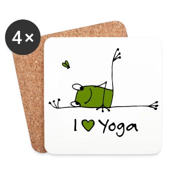 I love Yoga - Untersetzer (4er-Set) - Weiß - Vorne