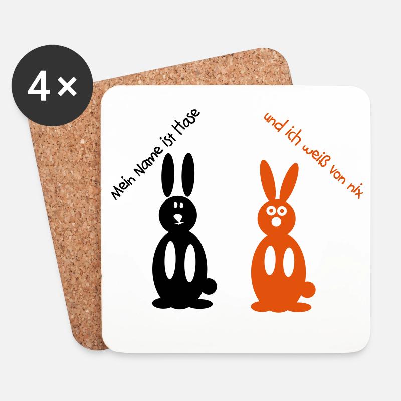 Drôles de lapins Lapins Lapins - Dessous de verre (lot de 4) - blanc
