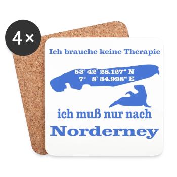 Norderney Insel Urlaub - Untersetzer (4er-Set) - Weiß - Vorne