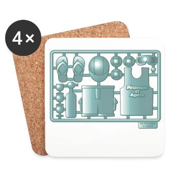 Kit pétanque et apéro - Dessous de verre (lot de 4) - blanc - Devant