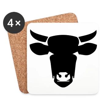 Cow head cow icon - Coasters (set of 4) - white - Front