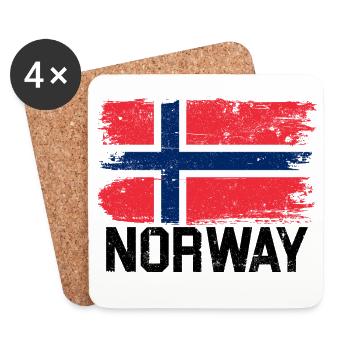 Nordic Grunge Norway Flag - Coasters (set of 4) - white - Front