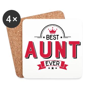 Tante - Untersetzer (4er-Set) - Weiß - Vorne