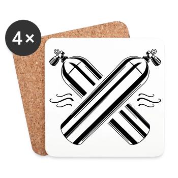 diving oxygen bottle icon apnea - Coasters (set of 4) - white - Front