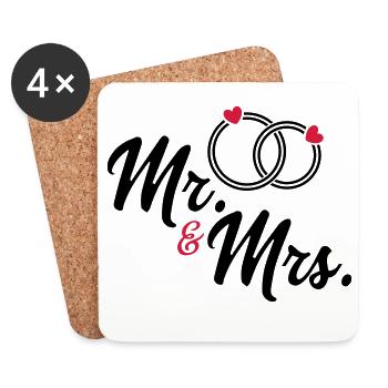 Couple - Dessous de verre (lot de 4) - blanc - Devant