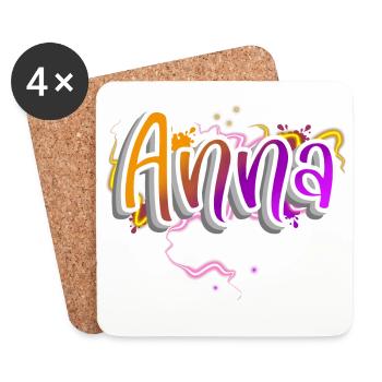 Anna - Dessous de verre (lot de 4) - blanc - Devant