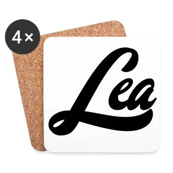 Lea Name Abstract Color Explosion Art Design - Coasters (set of 4) - white - Front