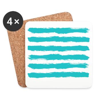 The Blue Line - Stripe Design - Coasters (set of 4) - white - Front
