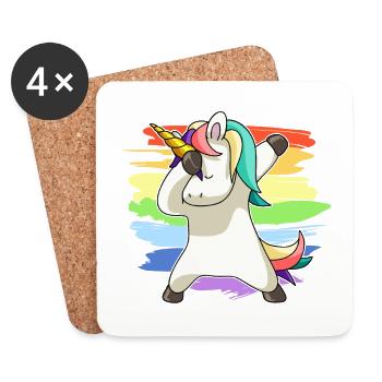 Dabbing Unicorn Dabbing Unicorn Dab gift idea - Coasters (set of 4) - white - Front