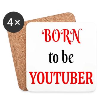 Geboren als Youtuber - Untersetzer (4er-Set) - Weiß - Vorne