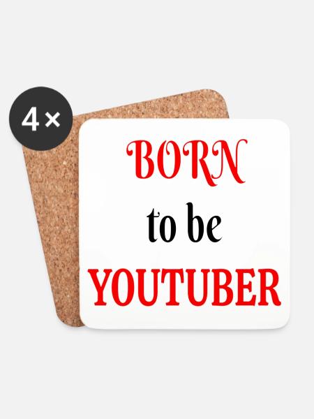 Geboren als Youtuber - Untersetzer (4er-Set) - Weiß