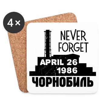 Never forget April 1986 Chernobyl Geschenk - Untersetzer (4er-Set) - Weiß - Vorne