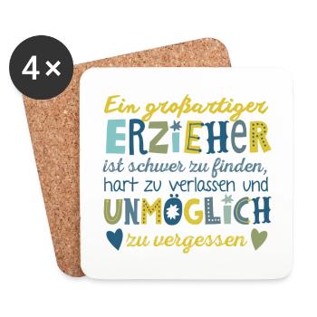 Großartiger Erzieher - Untersetzer (4er-Set) - Weiß - Vorne