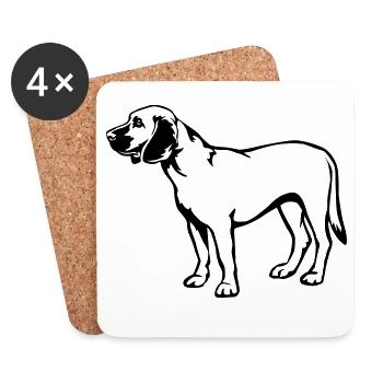 Chien de sueur hanovrien - Dessous de verre (lot de 4) - blanc - Devant