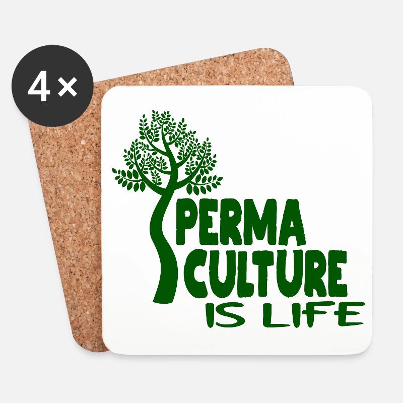 Permaculture Is Life - Untersetzer (4er-Set) - Weiß