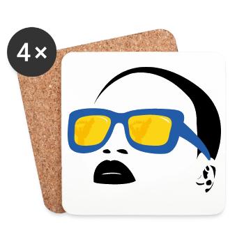 Conception de lunettes de plage et de soleil - Dessous de verre (lot de 4) - blanc - Devant