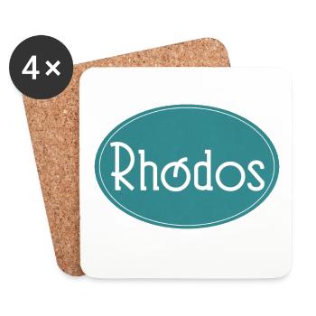 Rhodos Insel Retro Logo - Untersetzer (4er-Set) - Weiß - Vorne
