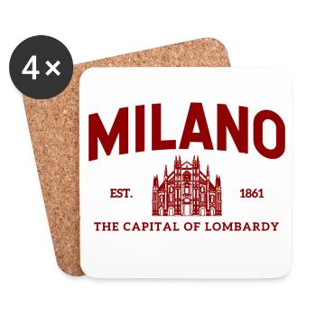 Milano Est. 1861 Cathedral Logo - Coasters (set of 4) - white - Front