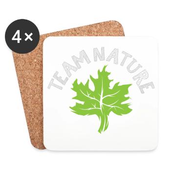 équipe nature Feuille Symbole vert Logo icône Arbre forestier - Dessous de verre (lot de 4) - blanc - Devant