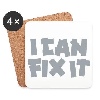 Funny father Duct tape Don't worry! I can fix it - Coasters (set of 4) - white - Front