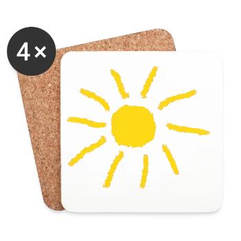 Sun Summer Holiday Gift - Coasters (set of 4) - white - Front