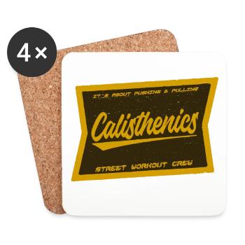 Badge de l’équipe d’entraînement de rue de calistnique - Dessous de verre (lot de 4) - blanc - Devant