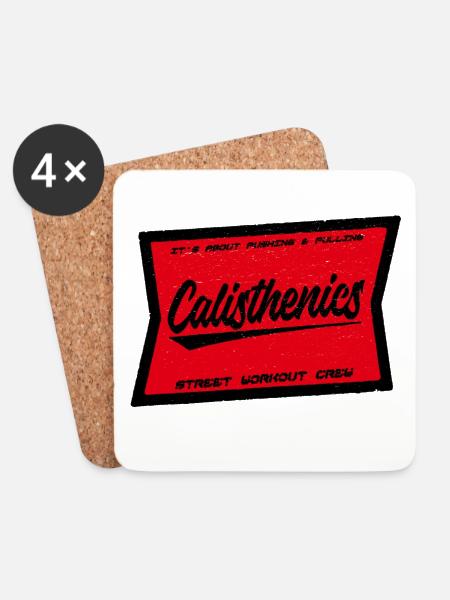 Calisthenics Streetworkout Logo - Untersetzer (4er-Set) - Weiß