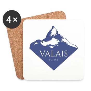 Valais Switzerland Alps Design - Coasters (set of 4) - white - Front