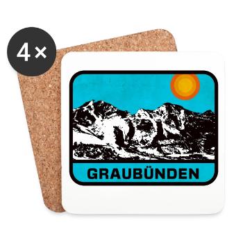Graubünden Panorama Sun's Edge - Coasters (set of 4) - white - Front