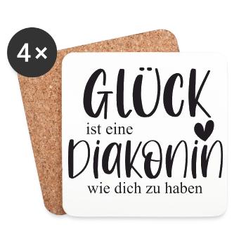 Diakonin Ehrenamt Kirche Pfarrer Glaube Geschenk - Untersetzer (4er-Set) - Weiß - Vorne