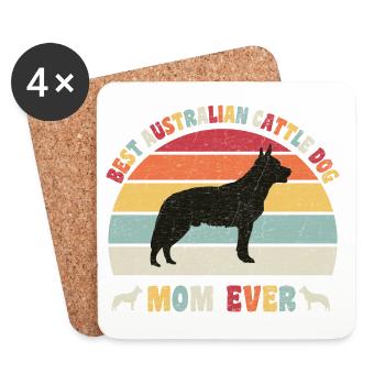 Best Australian Cattle Dog mom ever dog lovers - Coasters (set of 4) - white - Front