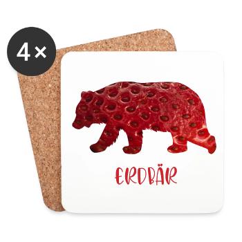 Erdbär - Untersetzer (4er-Set) - Weiß - Vorne