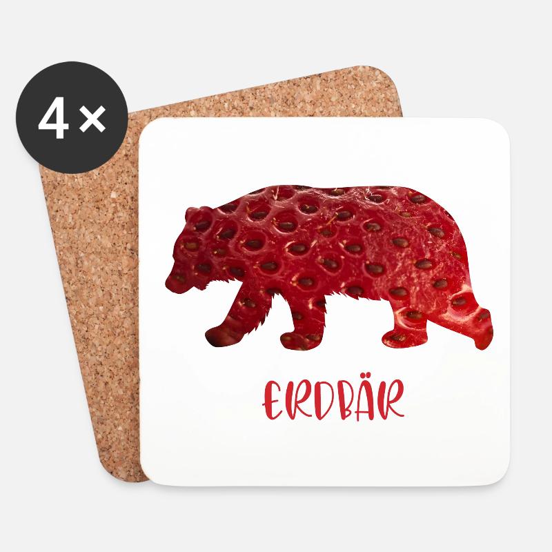 Erdbär - Untersetzer (4er-Set) - Weiß