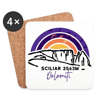 Sciliar Sciliar Dolomites Randonnée Escalade - Dessous de verre (lot de 4) - blanc - Devant