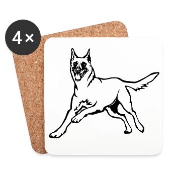 Malinois - Untersetzer (4er-Set) - Weiß - Vorne