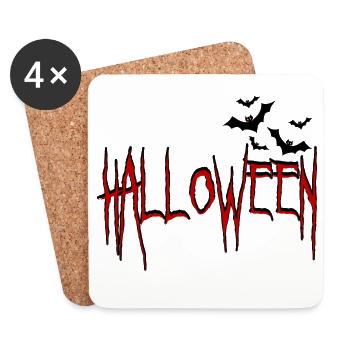 Halloween with bats - Coasters (set of 4) - white - Front