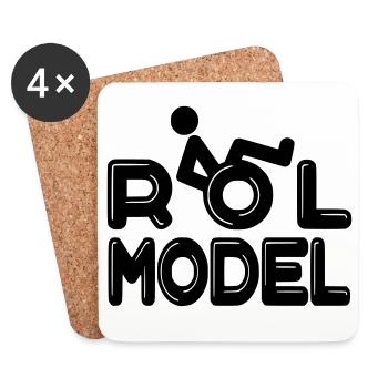 Every wheelchair user is a role model # - Coasters (set of 4) - white - Front