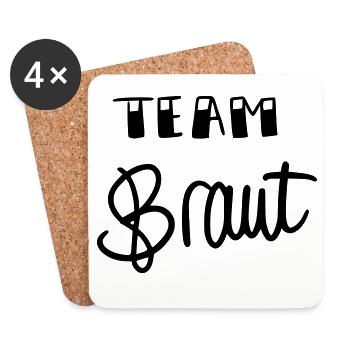 Team Braut - Untersetzer (4er-Set) - Weiß - Vorne