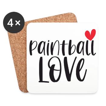 Paintball Paintballer Gotcha Love Cadeau - Dessous de verre (lot de 4) - blanc - Devant